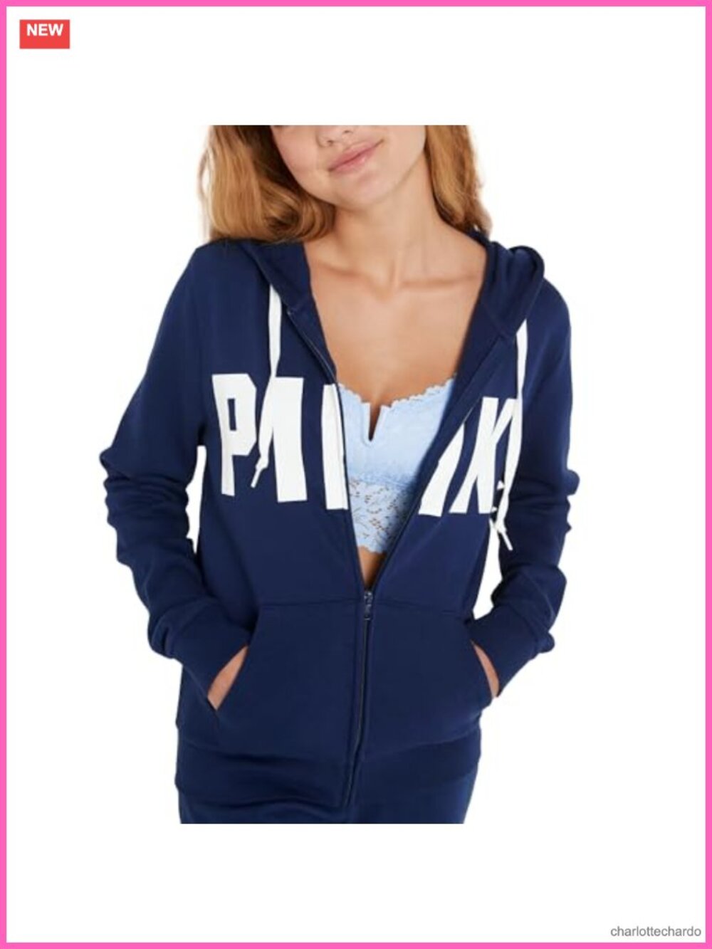 Zip-Up Hoodie Fleece Relaxed Fit with Pockets